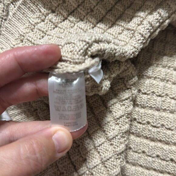 Ann Taylor XL Light Brown Tan Knit Double Breasted Collared Sweater Jacket - Picture 10 of 12